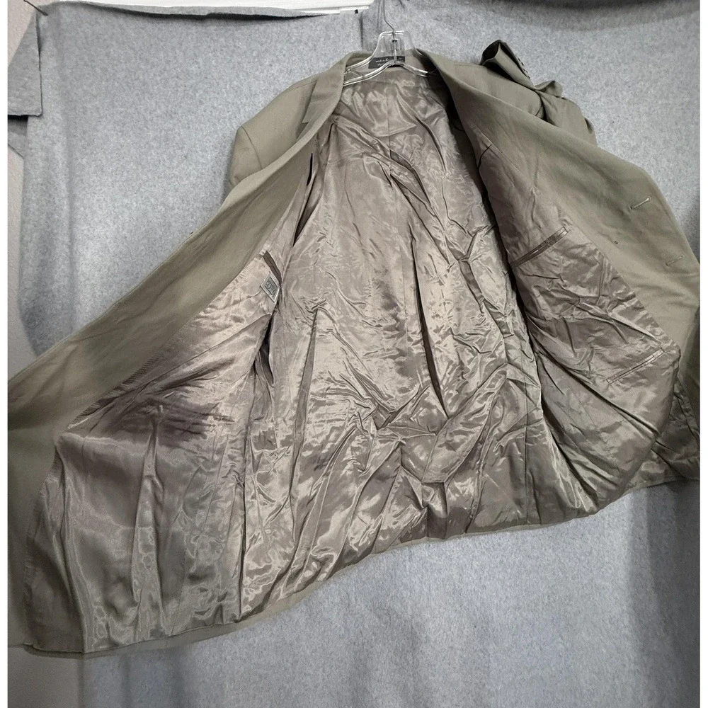 Gianfranco Ruffini Manzini Suit Mens 48L 44x32 Brown Wool‎ 2 Piece Jacket Pants